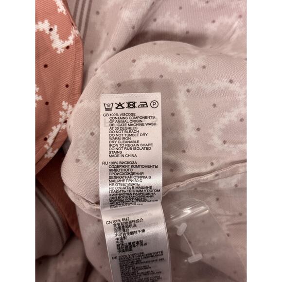 New REISS Blouse US 6 Womens Camilla Pink Scarf Print Oversize Button Down - Picture 8 of 8